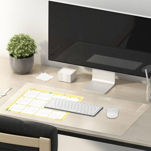 12 x 40 Inch Clear Table Cover Protector, 2mm Thick Clear Desk Mat, Plastic Table Cover, Vinyl Table Protector, Desk Mats on Top of Desks - size: 12" x 40"