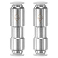 M METERXITY 2-Pack 6/25 Inch OD Tube Push to Connect One Way Check Valve Nickel Plated Brass & Plastic Inline Air Pneumatic Check Valve for Air/Gas [Gray White] - color: Gray White, size: 6mm OD