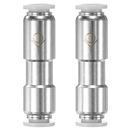 M METERXITY 2-Pack 6/25 Inch OD Tube Push to Connect One Way Check Valve Nickel Plated Brass & Plastic Inline Air Pneumatic Check Valve for Air/Gas [Gray White] - color: Gray White, size: 6mm OD