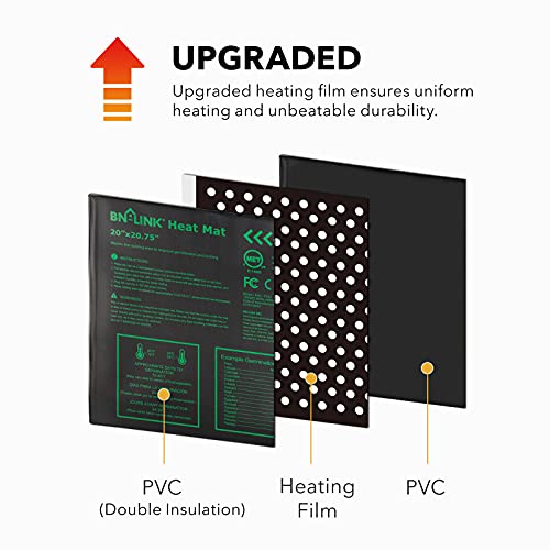 BN-LINK Seedling Heat Mat Warm Hydroponic Heating Pad Waterproof 20" x 20.75" for Seed Starting Greenhouse and Germination - size: 20 x 20.75