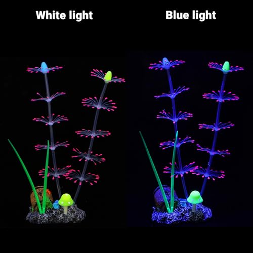Soft Silicone long Coral Decor with Dynamic Swaying Motion, Weighted Base Aquarium Ornament for Lifelike Reef Aesthetic in Freshwater Saltwater Fish Tank, Safe Shelter for Invertebrates (Pink) - color: Pink