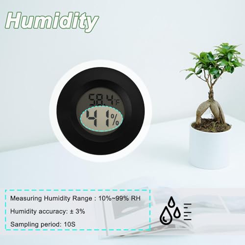 Mini Hygrometer Digital Thermometer Humidity Meter Hygrometer Thermometers Indoor/Outdoor Humidity Monitor Reptile Thermometer for Greenhouse Garden Cellar Fahrenheit(℉)/ Celsius(℃) 4 Pack