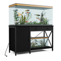 55-75 Gallon Fish Tank Stand, Aquarium Stand with Cabinet Accessories Storage, Metal Frame Turtlr Tank Stand with Power Outlets, 40.55" L*18.89" W Tabletop, Black (Black, 55-75 Gallon)