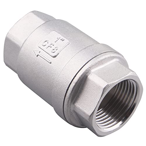 1 Inch Vertical Check Valve SUS304 Spring Loaded Check Valve in-line Low Cracking Pressure CF8M WOG 1000… - size: 1 Inch, style: Spring