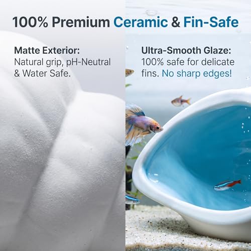 Ceramic Aquarium Cave for Betta Fish Tank Decor, White Conch Shell Hideout, Smooth Glaze Fish Tank Accessories & Decorations for Betta Fish, Shrimp, Pleco, Dwarf Cichlid, 5.91 x 3.74 x 3.5in - color: Conch White