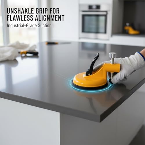 2026 New Adjustable Height Setter - Professional Countertop Leveling Tool, Vacuum Suction Floor Gap Fixer Tool, Granite Marble Countertop Seam Leveling Tool, Countertop Alignment Clamps (Orange)