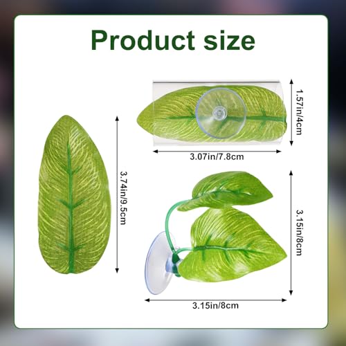 2pcs Betta Fish Tank Accessories, Acrylic Tube Tunnel Natural Habitat Leaf Pad Tank Decorations with Suction Cup for Aquarium Decorations