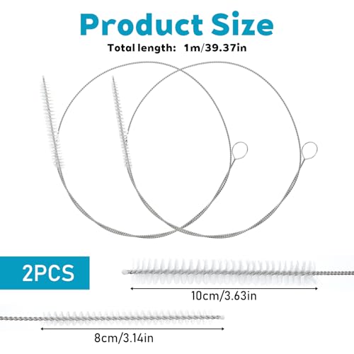 2Pcs Tube Cleaner Brush Extra Long, 40inch Straw Cleaner Brush, Pipe Cleaners Brushes for Water Lines, Ice, Beer Machine Cleaning