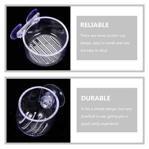 Mipcase 4Pcs Aquarium Plant Holders with Suction Cups Compact Fish Tank Feeder Cups for Bloodworm Shrimp Feeding Durable Aquarium Accessories for Aquatic Plant Pots