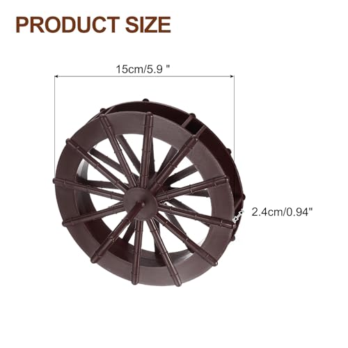 uxcell 2 Pcs Fountain Water Wheel, 5.9 Inch Desktop Fortune Statue Aquarium Wheels Decor Water Fountains Wheel Brown - color: Brown, size: 5.9 Inch