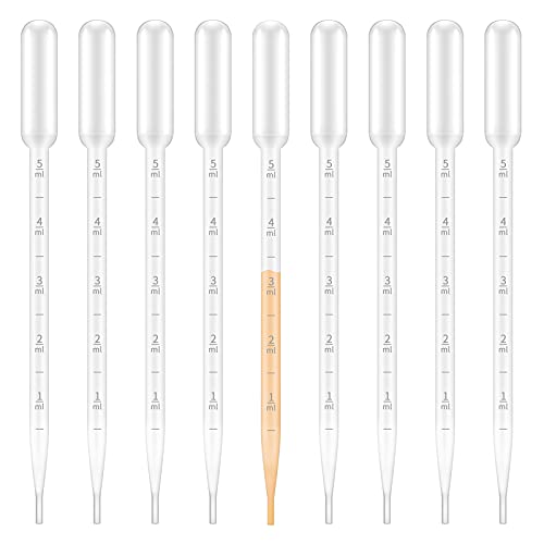 G2PLUS Disposable Plastic Dropper – 25pcs Transfer Pipettes, 5ml Graduated Dropper for Essential Oils, Lab Use, DIY Crafts - size: 5ml-25pcs