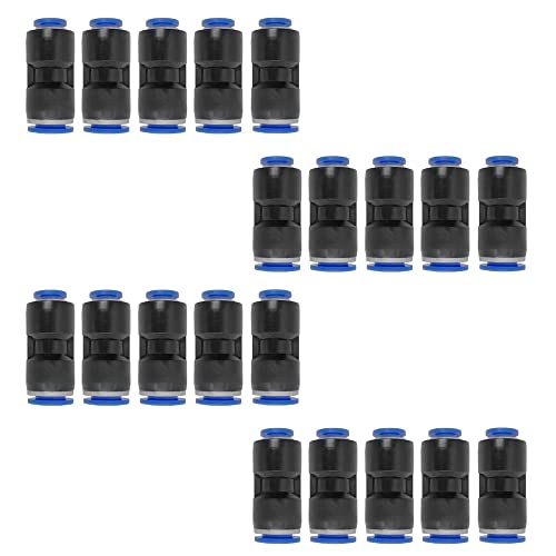 zjxed 1/4" OD x 3/8" OD Pneumatic quick Connector Push to Connect fittings Straight reducer Union/Coupler (Pack of 20) - size: 1/4 inch-3/8 inch(20pcs)