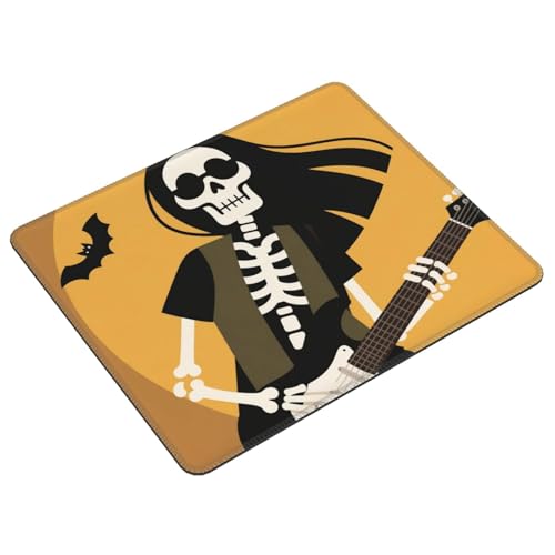 Skull Guitar Computer Mouse Pad Anti-Slip Rubber Base Laptop Mouse Mat for Home Computer Mousepad 10 X 12 Inch - color: Skull Guitar, size: 12L x 10W inches