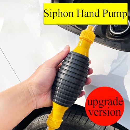 Gas Siphon Pump for Gasoline, Syphon Hand Pump with 3.3Ft Siphon Hose, Transfer Pump for Water, Fuel, Liquid, Aquarium (one hose)