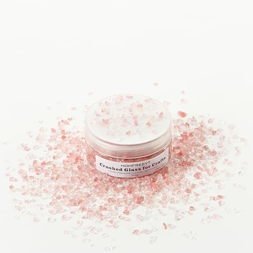 Pink Crushed Glass Craft Glitter,Irregular Broken Sprinkles,2-4mm Crystal Chunky Glass Chips,for DIY Fish Tank Fountain Flower Home Decoration,Or Vase Resin Colorful Transparent Filler.(100g) - color: pink