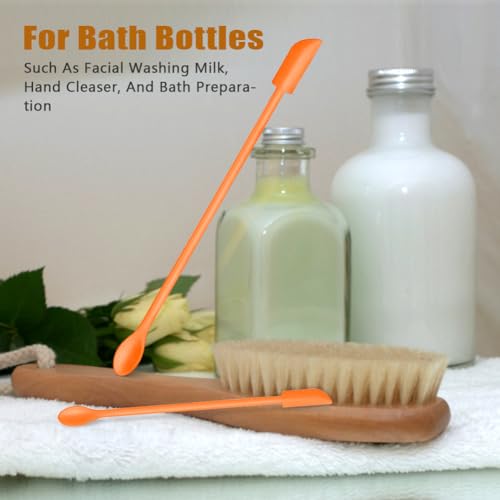Silicone Spatula Set (6Pcs) - Mini Scraper Tool for Beauty & Food - Reach Every Last Drop, Multi-Size Spatulas for Makeup Jars, Lotion Bottles & Kitchen Containers (Orange) - color: Orange