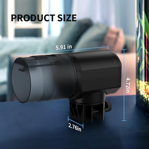 Automatic Fish Feeder for Aquarium: Rechargeable Fish Feeder Dispenser,Moisture-Proof & 200ML Large Capacity Betta Turtle Vacation Feeder,Auto Fish Food Dispenser Timer for Weekends/Business - size: CY-059C