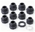 8 Pcs 3/4 Inch Bulkhead Fitting Gasket Bulkhead Water Connector Double Threaded PVC Bulkhead Adapter with Plugs for Rain Barrels,Aquariums,Water Tanks,Tubs,Pools