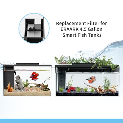 ERAARK Filter Media Replacement Physical Filter cartridges Smart Fish Tank 4-Pack (4pack Physical Filter)
