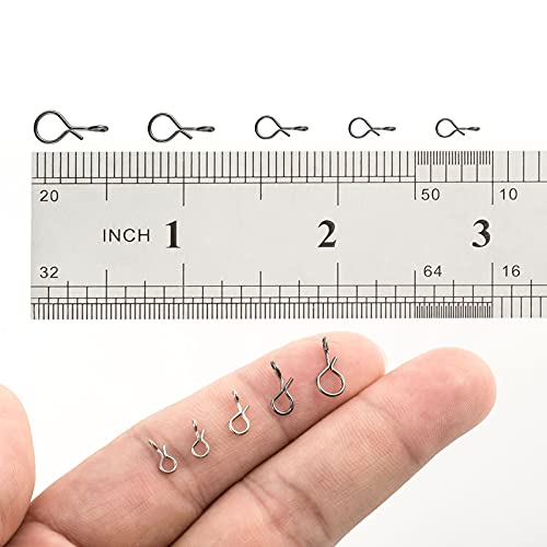 Dr.Fish 50 Pack Fly Fishing Snap 3 Sizes Stainless Steel Quick Change Lure Clip for Fishing Flies, Trout Fishing - size: XS(0.2")-50 Pack