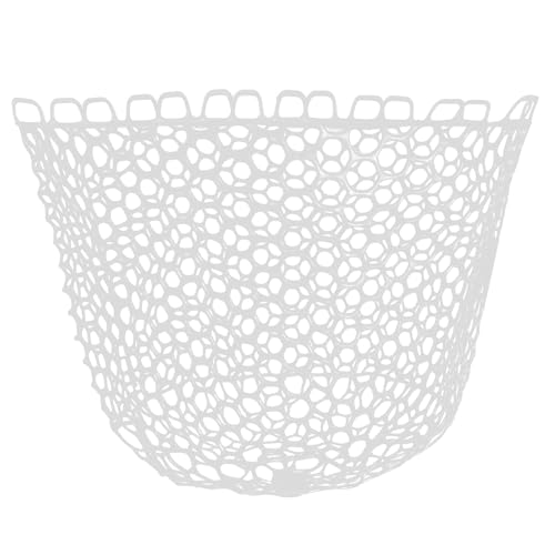 Fishing Landing Net Trout Net Replacement Netting with Rubber Mesh for Fish Fly and Fishing Landing - color: White Rubber Fishing Net, size: Dia 20cm*Dep 16cm(Cir 67cm)
