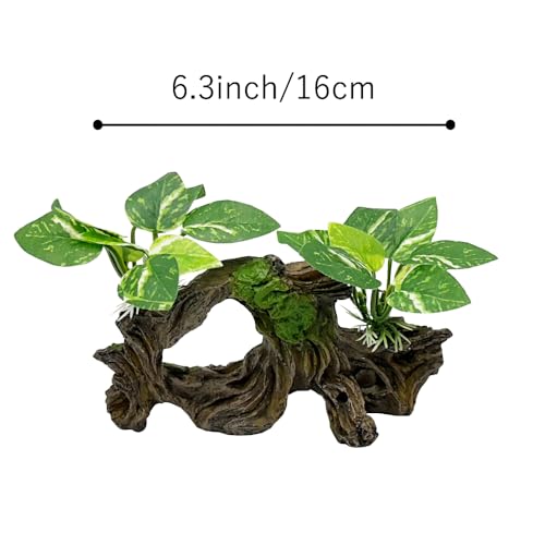 Fish Tank Decorations Aquarium Decor Ornaments Betta Silk Leaf pad Hammock Artifical Driftwood Cave Goldfish Bowl Accessories (Type-H) - color: Type-h