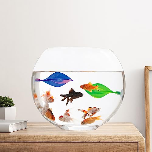 WishLotus Betta Leaf Hammock, 2 PCS Realistic Silicone Betta Leaf Pad for Betta Spawning Resting Colourful Betta Leaf with Sucker for Fish Tank Plant Accessories Decorations Aquarium Ornaments (2, B)