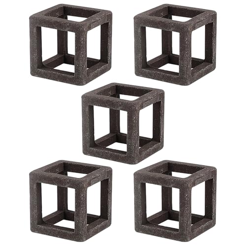 5 Pack Ceramic Aquarium Cave, Cube Shrimp Hideaway Breeding Shelter Fish Tank Decor Ornament