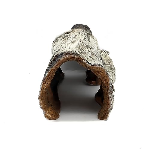 JIHAQUA Aquarium Resin Bark Terrarium Decor, Lizard, Snake or Reptile Hide,Lizard, Spider and Aquarium Fish Hide Cave (Medium Bark A)