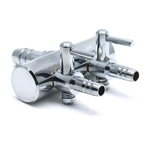 Stainless Steel Aquarium 2-Way Air Flow Lever Valve Fish Tank Air Pump Splitter Distributor - size: 2 Ways