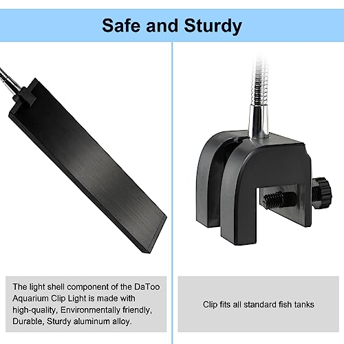 DaToo Aquarium Light Small LED Clip Light for Fish Tank 7W, 1 Yr Warranty - size: 7W (Without Timer & Dimmer)