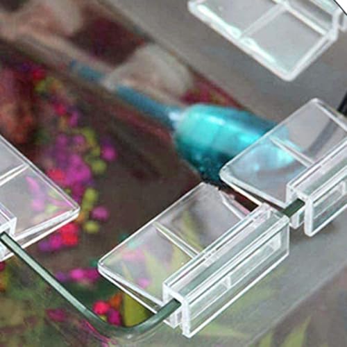 balacoo 8 Pcs Aquarium Cover Bracket - Fish Tank Accessories Fish Tank Lid Handle Aquarium Lid Clip 10mm Acrylic Clip Cover Plate Acrylic Transparent Glass Aquarium Lid Clip Handles