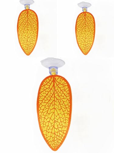 HTONG 3 Pcs Artificial Plant Leaf Betta Hammock Fish Rest Bed Aquariums Supply Leaves (Yellow.) - color: Yellow.