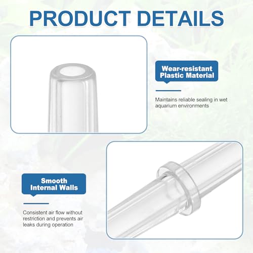 Aquarium Air Valve Connector, Aquarium Air Pump Accessories Straight Connector Plastic Inline Tubing, (12 Pcs), Intended for Fish Tank Oxygenation System - style: Straight Connector