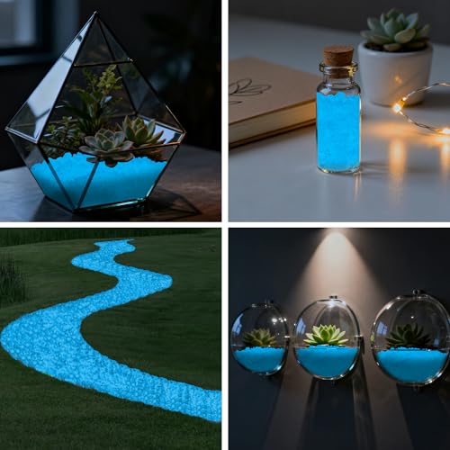 4000PCS Bule Glow in The Dark Stones Diamond Shape Luminous Stones Glow in The Dark Pebbles for Plants Garden Backyard Patio Lawn Walkway Driveway,5-8mm - size: 4000, style: Blue