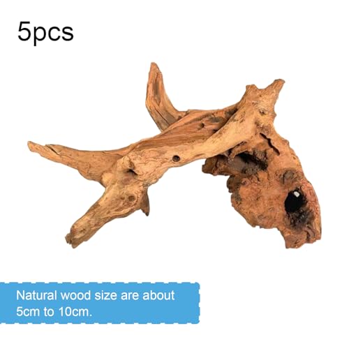Aquarium Driftwood Natural Aquarium Decoration Tree Trunk with Rockery View Driftwood Landscaping Decoration Dead Wood Root Decor Hideouts (Random Shape) 5-10cm