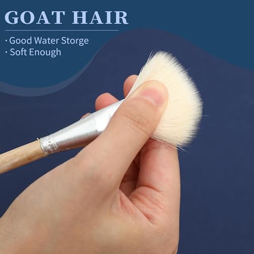 Gilding Brush Set, Goat Hair Brush, Leaf Sweeper, Paint Brush for Edible Gold Leaf, Gold Flakes, Gold Leaf Sheets 6 per Pack - color: 6 Brushes