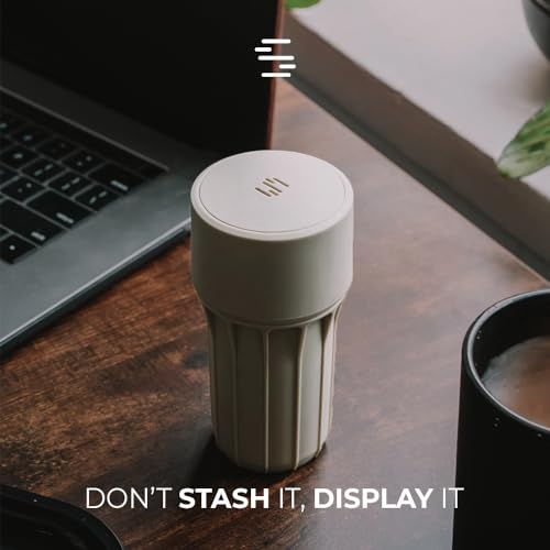 Staze Air Tight Smell Proof Container (148ml) - Vacuum Seal Jar with UV Protection, Waterproof Food Storage Canister, Portable Small Smell Proof Jar for Coffee, Herb, Spice & Gummies - (Foam) - color: Foam