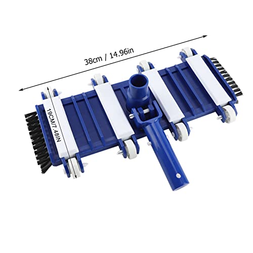 Fdit Swimming Pool Vacuum Brush, 38cm Wide Head with Soft for 1.5 Inch Hose Connector, Attaches to 1.25 Inch Extension Pole for Pool Spa Aquarium Cleaning