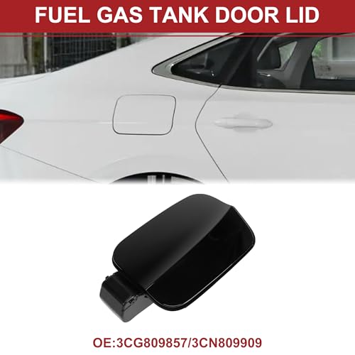 ACROPIX Fuel Tank Door Cap for Volkswagen Atlas 2017-2022 Fuel Filler Flap Cover Bolt Type No.3CG809857/3CN809909 Black ABS Fuel Filler Door Gas Cap