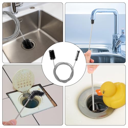 Flexible Tube Brushes, 66.93-Inch Pipe Brushes Hose Cleaning Tool Long Drain Snake Brush Sunroof Drain for Fridge Curved Pipes and Slim Holes Cleaning