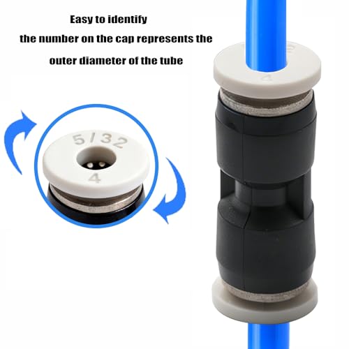 10PCS Pneumatic Push to Connect Fittings, PBT Plastic Union Straight 5/32"x 5/32" Tube OD Quick Connector for Home Garage Air Brake Air Compressor - size: 5/32"x 5/32"