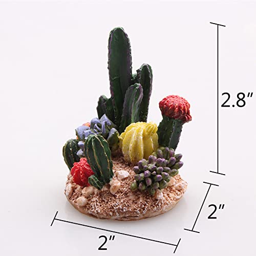 Succulents Cactus Plant Fish Tank Decorations Desert Oasis Decor Sculpture Collection Reptile Turtle Lizard Spider Tanks Terrarium Figurine Statue Décor Ornament Pet - color: Cactus