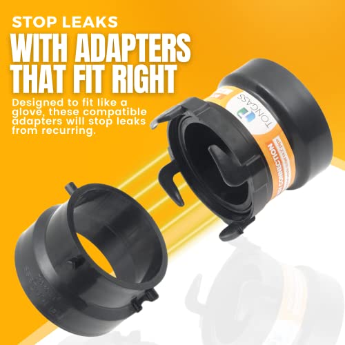 2 x Combo Pack RV Sewer Hose Fitting Adapter - PVC Connection & Termination Adapter - 3" Hub x Bayonet Hooks