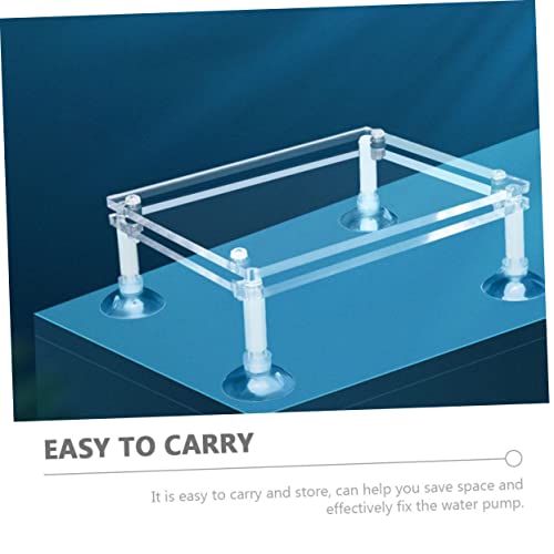 Submersible Pump Shockproof Pad Double Acrylic Water Pump Rack for Fish Tank and Design Reduces Noise and Easy Installation - size: 16X12X3.5CM