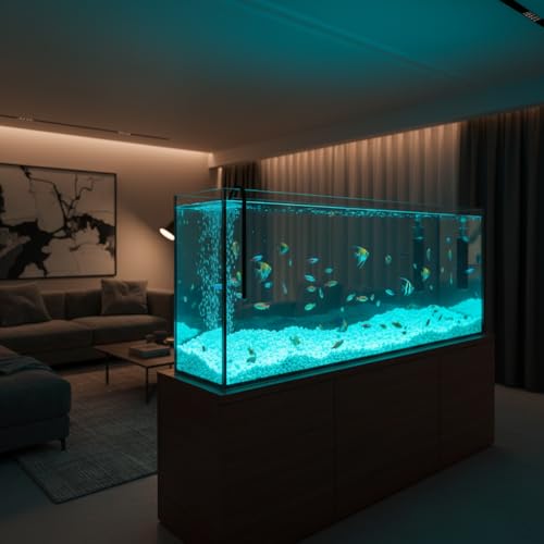 Shiny Stone Glow in The Dark Aquarium Neon Gravel Sand, Decorative Rocks for Fish Tank and Fairy Garden, Home Dec,305g/0.67lbs (Aqua, 3-5mm)