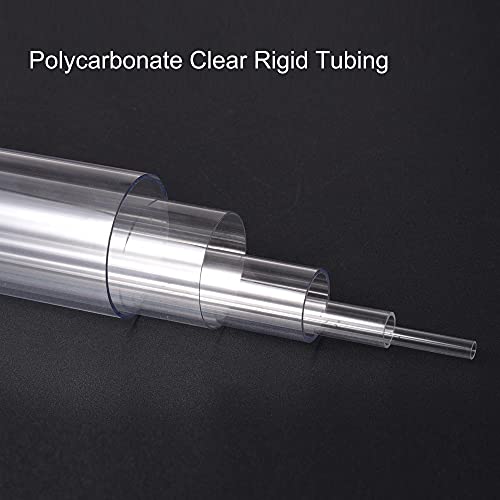 uxcell Clear Rigid Tubing 5mm(3/16'') ID x 6mm(1/4'') OD x 1Ft Length Round Plastic Polycarbonate Tube - size: 5mmx6mm