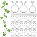 100Pcs Clear Plant Clips for Climbing Plants Indoor - White & Flexible Climbing Plant Wall Clips for Vines - Universal Size Vine Clip Set with Self-Adhesive Mount, Easy Installation and Strong Grip