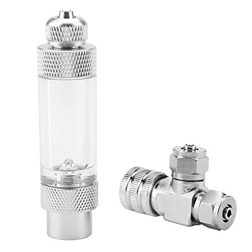 Fish Tank CO2 Needle Check Valve, Aquarium System CO2 Regulator Bubble Counter DIY Accessory Stainless Steel Generator Flow Control Single Head Micro metering Needle Valves Air Pump Diffuser