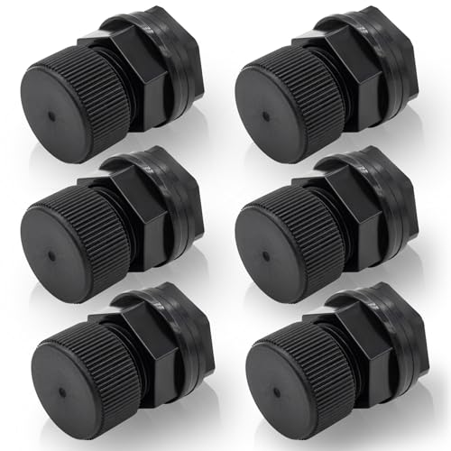 6 Packs PVC Garden Hose Bulkhead Fitting with Plug Water Tank Connector 1/2" Female NPT x 3/4" Male GHT Garden Hose Threaded for Aquariums, Rain Barrels, Sinks
